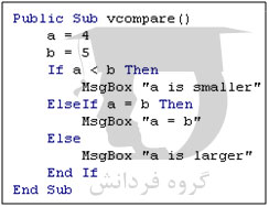 دستور IF در برنامه نویسی اکسل